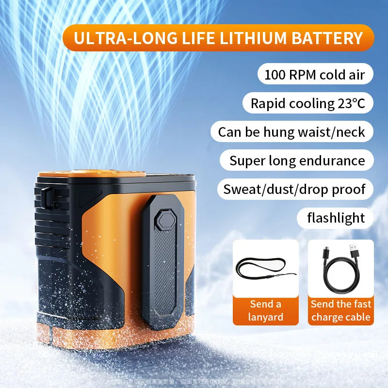 2025 Waist-Hanging Fan High-Speed Portable Waist-Clip Outdoor Construction Site Cool down USB Mini Neck-Hanging