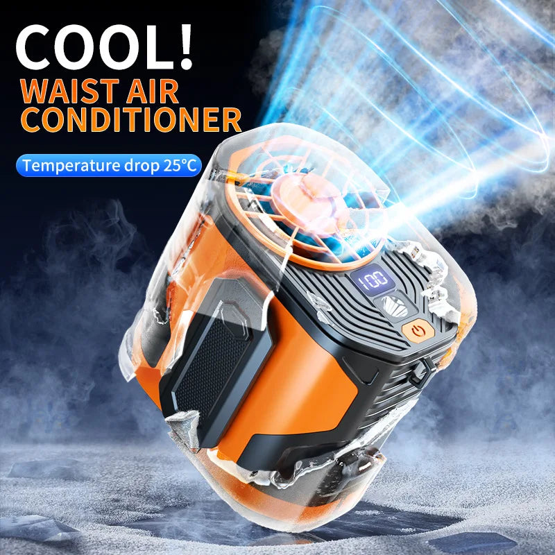 2025 Waist-Hanging Fan High-Speed Portable Waist-Clip Outdoor Construction Site Cool down USB Mini Neck-Hanging